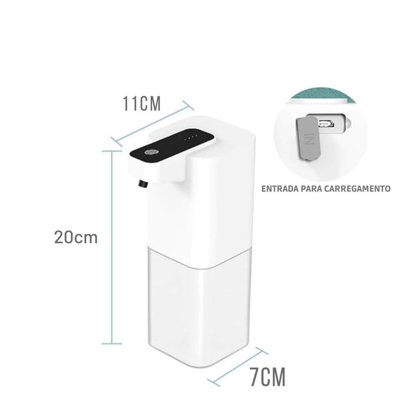 Dispenser Automático De Sabão Recarregável e Com Sensor